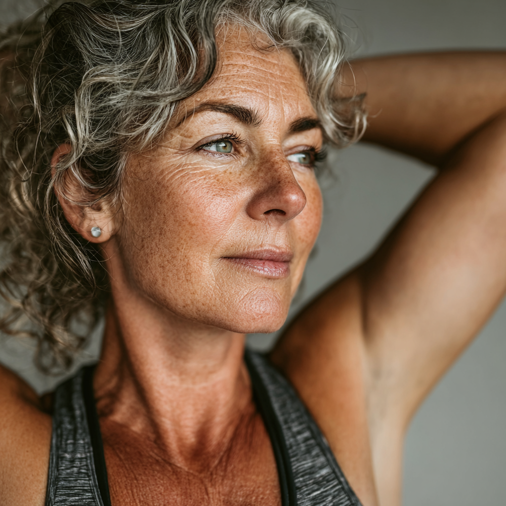 Instructor ajutând o femeie în vârstă cu exerciții de întindere în sală